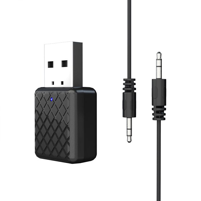 Adaptador Usb Bluetooth 2 En 1 10Mbps 10M/32.8Ft Adaptador Bluetooth Dongle 5,0 Para Coche Ordenador Portátil Sistema Estéreo Auriculares Smartphone Vogacara EL010199-00