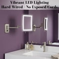 thumbnail image 6 of Jerdon Rectangular Wall Mount Makeup Mirror with 5X Magnification- Direct Wire Makeup Mirror with LED Lights - Nickel Finish - Model JRT710NLD, 6 of 7