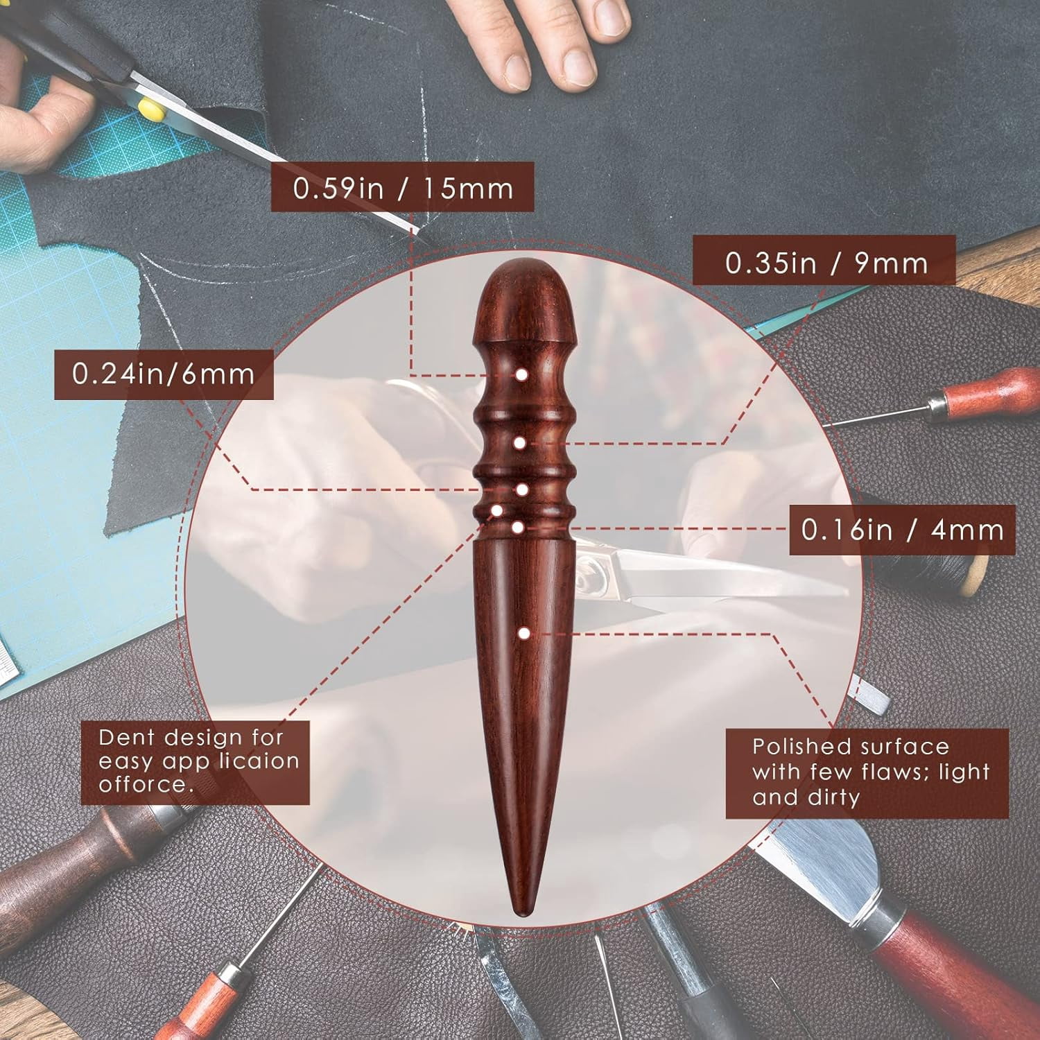 8 Pieces Leather Knife Set, Including Leather Edge Beveler Groover, Cutter Wood Leathercraft Edge Slicker Burnisher Crafting Tools Skiving Knife Leathercraft Accessories