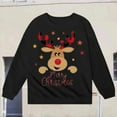 thumbnail image 5 of gcong Christmas Sweatshirt for Kids Girls Long Sleeve Crewneck Pullover Santa Claus Reindeer Print Sweat Shirt Toddler Winter Shirt Fall Tops, 5 of 5