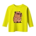 thumbnail image 2 of HUANBAI Hauts Décontractés à Manches Longues pour Filles Imprimé Capybara Col Rond T-Shirts pour Usage Quotidien Activités Extérieures Confortables Tissu Doux 3-12 Ans T-Shirts Basiques Doux 5-6 Ans, 2 of 4