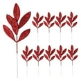 thumbnail image 5 of Raindrops Glittered Artificial Leaf Red Plastic 10Pcs 12.7X4X0.08In, 5 of 8