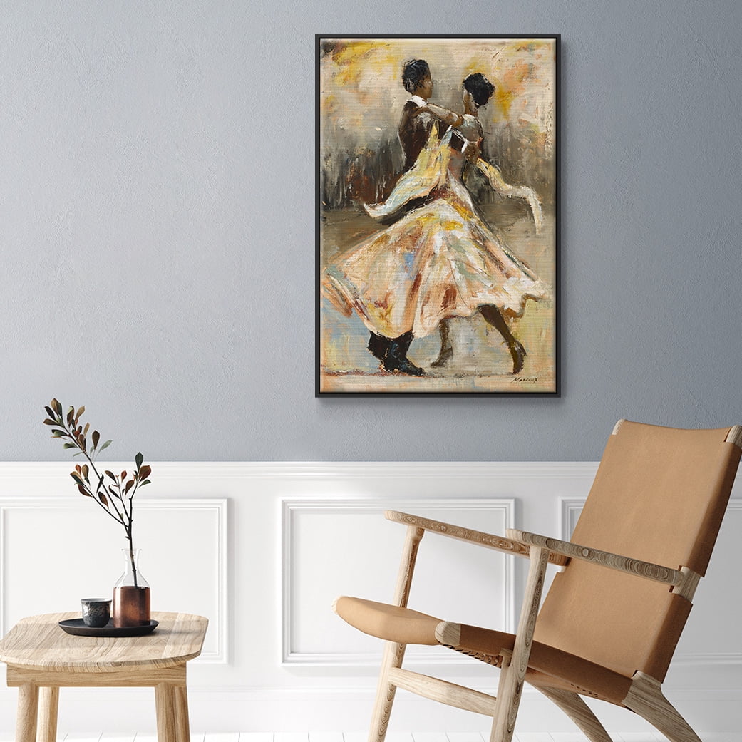 Night Out Framed Premium Gallery Wrapped Canvas - Ready to Hang - 27 x 41 - Black Floating Frame