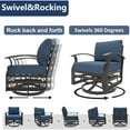 thumbnail image 5 of Kullavik  Aluminum Outdoor Patio Furniture with Curved Armrests & Firepit Table 7 seats w/FirePit - Navy Blue, 5 of 5