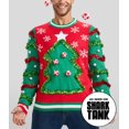 thumbnail image 4 of Suéter navideño feo para hombre Tipsy Elves rojo y verde talla pequeña, 4 of 6