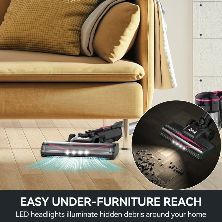 INSE Cordless Stick Vacuum Cleaner, 25kPa Suction, 45min