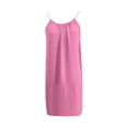 thumbnail image 5 of Kilaqueen Backless Mini Cami Dresses Sleeveless Open Back Lounge Dress Flowy Summer Beach Vacation Sundress Solid Color Knee Length House Lounge Dresses with Back Tie, 5 of 6