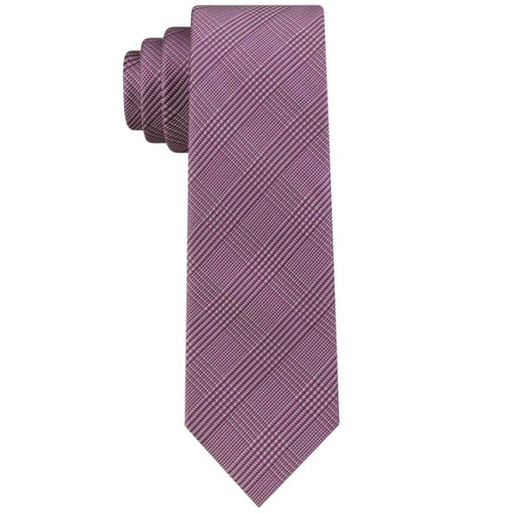 Calvin Klein Men’s Tech Glen Plaid Ties, Dark Pink