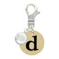 thumbnail image 2 of Delight Jewelry Goldtone Disc 1/2'' Initial - d - - Silvertone Clip on Charm with Clear Crystal Drop, 2 of 4