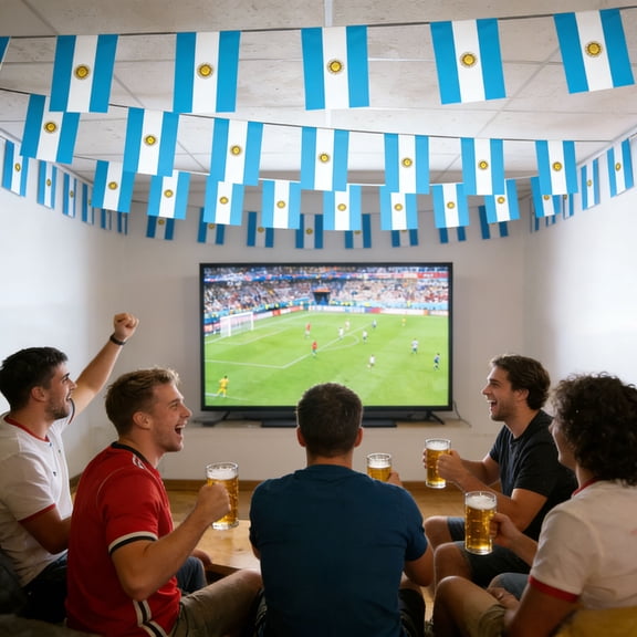 Football Party Decorations,World Football Cup 2026,Football Paper Garland with Flags Banner for Sports Theme Birthday Party Game Day Tailgate Party Supplies, Patriotic Festival Decorations