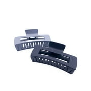 Time and Tru Womens Hair Claw Clip 2-Pack, Black Grey