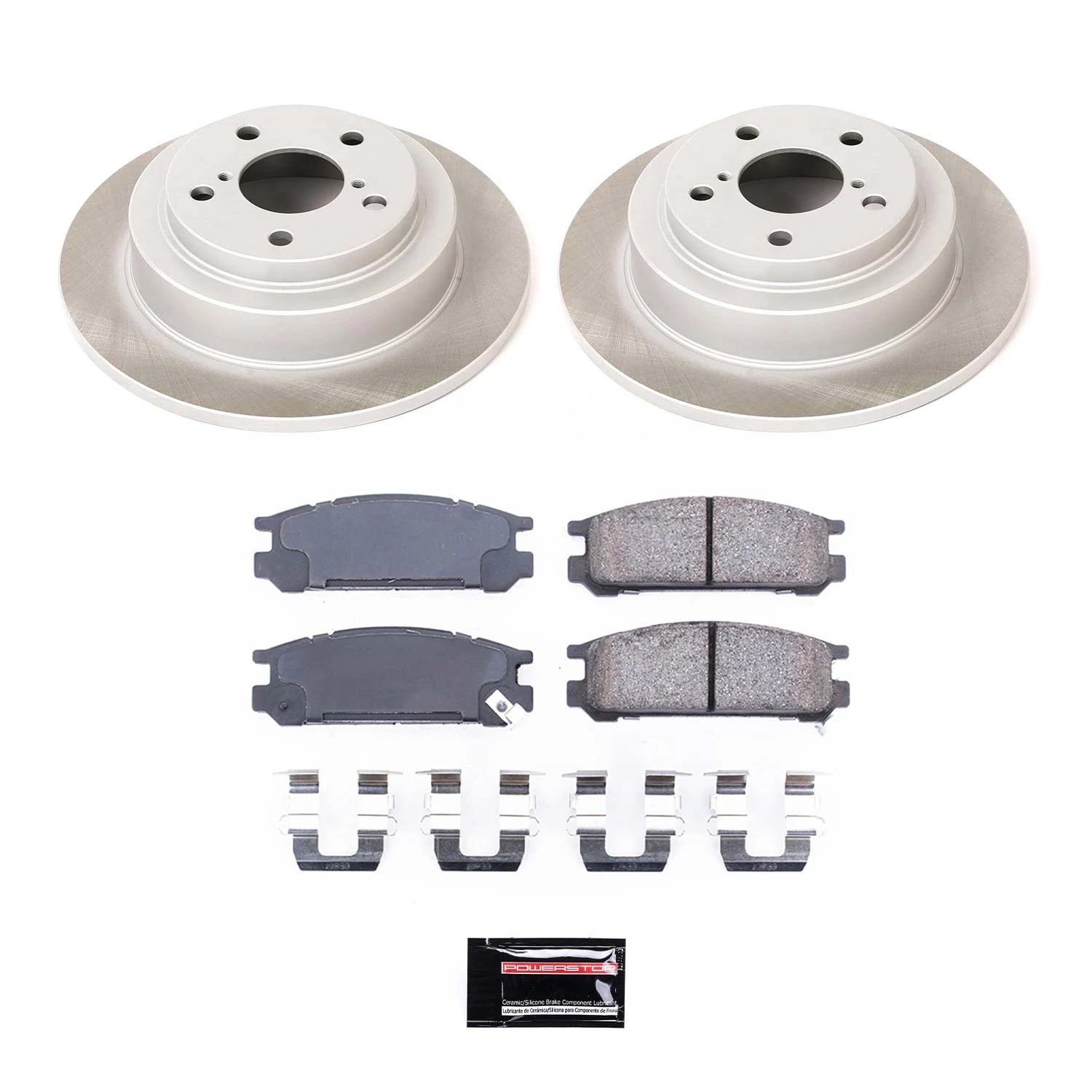 PowerStop Rear Semi-Coated Rotor and Low-Dust Ceramic Brake Pad Kit SC448