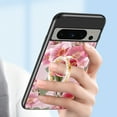 thumbnail image 3 of TECH CIRCLE For Google Pixel 8 Pro Case, Elegant Flower Case with Diamond Ring Holder Support Magnetic Car Mount Shockproof Luxury Glossy Glass Slim Phone Women Girls Case for Google Pixel 8 Pro, 3 of 15