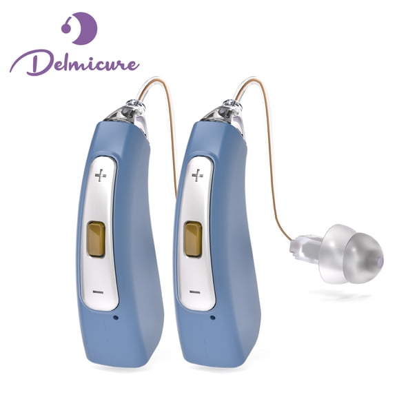 Delmicure Hearing Aids for Seniors, Rechargeable, VHP-1704 Blue, Pair