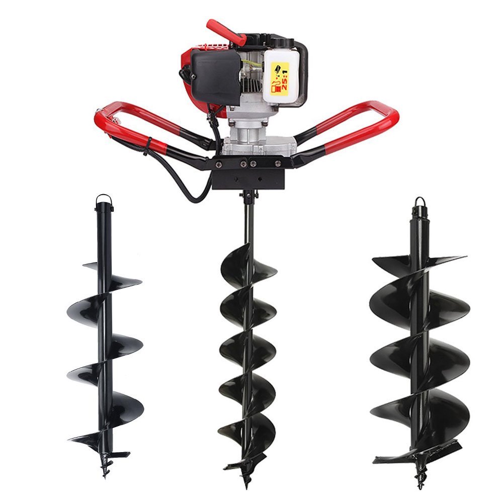 Post Hole Digger, BEAMNOVA 6"+8"+10"inch Auger Double Blade One Man