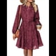 thumbnail image 2 of Vestidos de Otoño 2025 de Larga para Mujer, Minivestido Informal de Corte A con Botones y Cinturón, para Otoño e Invierno. Vino Tinto XL, 2 of 10