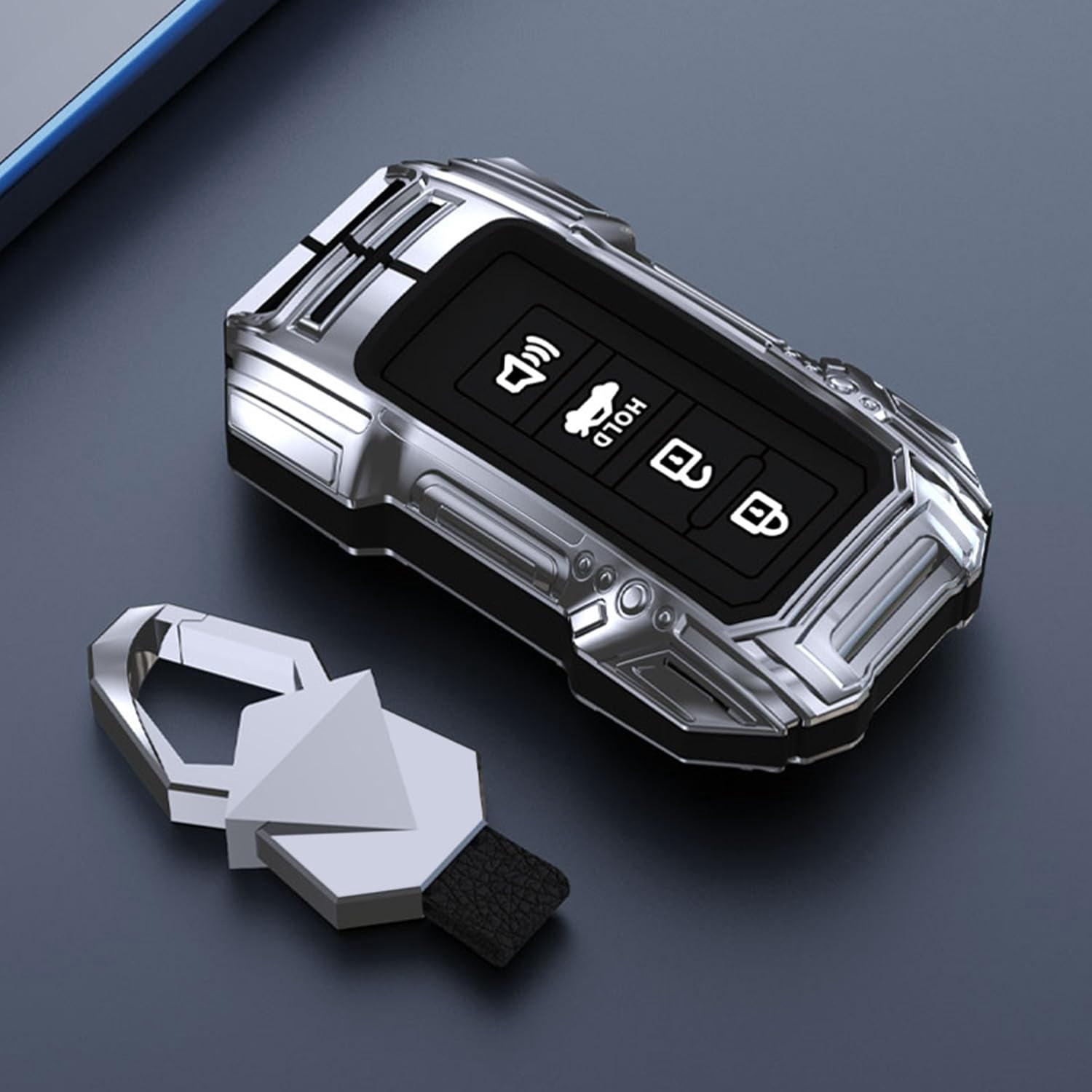 Zinc Alloy Smart Remote Car Key Fob Case Cover Protector Shell Compatible for Toyota 4Runner Tacoma Camry Corolla Rav4 Highlander Avalon Tundra Cruise Prius Sequoia