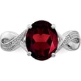thumbnail image 5 of Sterling Silver Rhodium-Plated Garnet & Diamond Ring (Size 7) Made In India qdx636-7, 5 of 5