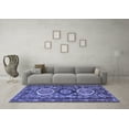thumbnail image 3 of Ahgly Company Machine Washable Indoor Rectangle Medallion Blue Traditional Area Rugs, 5' x 7', 3 of 4
