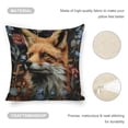 thumbnail image 4 of Fox flowers Linen toss pillowcase Decoration pillowcase Gift preferred 20x20" Cushion cover 2 set Sofa pillowcase Sofa bedroom living room car, 4 of 8