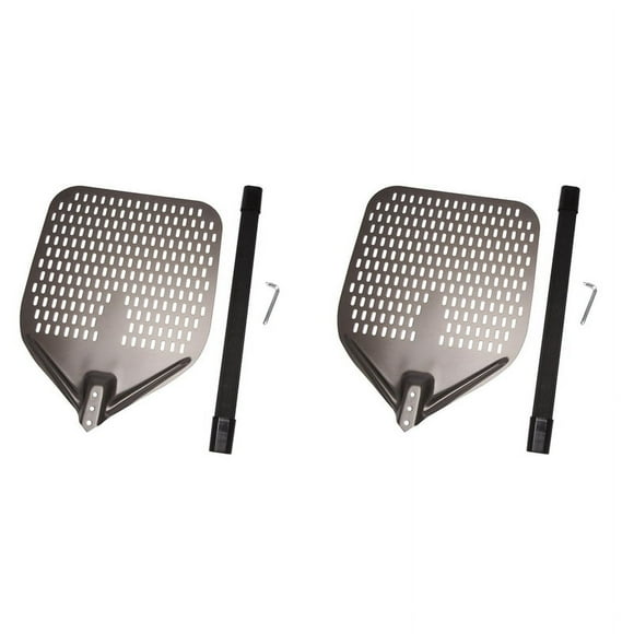 2X Perforated Pizza Peel, 12 Inch Rectangular Pizza Peel Turning Pizza Peel Pizza Shovel for Baking Homemade Pizzas