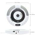 thumbnail image 3 of MEGICOT Lecteur CD Mural Bluetooth 5.0 avec Haut-Parleurs à Commutateur à Tirage Intégrés, Baladeur de Musique MP3 Portable avec Support Spécial, Couvercle Antipoussière, Télécommande, Prend en Charge la Lecture aux Disques FM USB Flash, 3 of 7