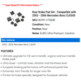 thumbnail image 2 of Rear Brake Pad Set - Compatible with 2003 - 2006 Mercedes-Benz CLK500 2004 2005, 2 of 2