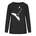 thumbnail image 4 of ZZwxWA Fall and Winter Sweatshirt for Womens Loose Fit Hoodless Cute Tops Slit Hem Blouse Long Sleeve Womens Hoodies Feather Print Casual Tops Crewneck Shirts On, 4 of 5