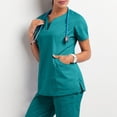 thumbnail image 2 of TAIAOJING Women Scrubs Tops Short Sleeve V-Neck Pocket Care Workers T-Shirt Tops, 2 of 5