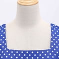 thumbnail image 4 of IBTOM CASTLE Women Polka Dots Vintage Dress 1950s Retro Rockabilly Swing Dress Ladies Cocktail Tea Party Summer Casual Dresses XXL Blue, 4 of 8
