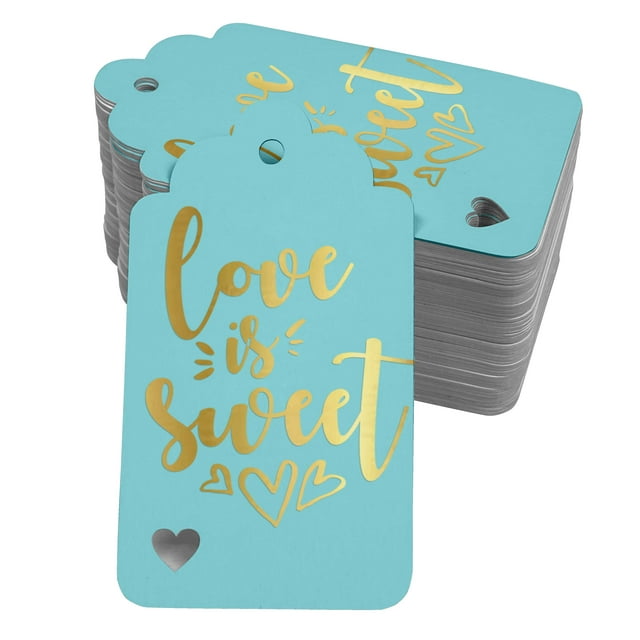 Inkdotpot Gold Foil Paper Hang Tags Love Is Sweet Wedding Favor Tags 50 Pack