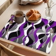 thumbnail image 3 of Purple Stripe Placemats Set of 12 Black Grey White Gradient Striped Geometric Place Mats Indoor Wipeable Table Mats Washable Dining Table Placemats for Kitchen Holiday Party Home Decor 13x19 Inch, 3 of 9