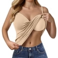 thumbnail image 5 of Camisole Tops for Women 2 PCs Built in Padded Bra Sweetheart Neck Adjustable Spaghetti Strap Cotton Cami Tank Tops Undershirts Comfy Bodycon Sleeveless Tank Top Daily Running Yoga Tops, L 3XL, 5 of 8