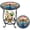 Dragonfly Style, variant on 12" Round Mosaic Side Table, Decorative Ceramic Accent Table for Indoor & Outdoor Use, Small Plant Stand for Patio, Porch, Balcony, Living Room & Bedroom (Portable & Sturdy Metal Frame)