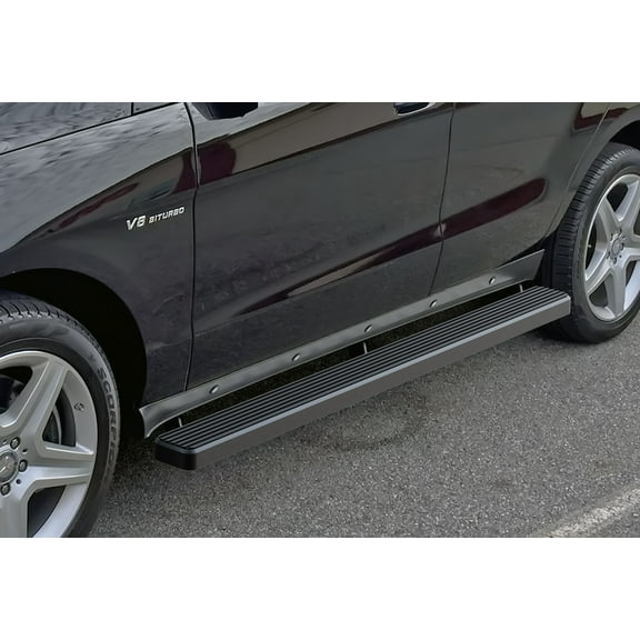 APS Running Boards 4 inches Matte Black Compatible with Mercedes-Benz ML-Class 2012-2014 (Nerf Bars Side Steps Side Bars)