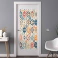 thumbnail image 2 of Boho Morocco Window Privacy Film, Retro Farmhouse Ethnic Neutral Aesthetic Static Cling UV Sun Blocking Heat Control Window Tint, Non-Adhesive One Way Windows Privacy Cover 35.4''x78.7'', 2 of 7