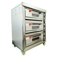 thumbnail image 4 of Commercial Mobile 3-Layer 6-Trays Pizza Oven Electric Stainless Steel Baking Oven 220V 3PH, 4 of 11