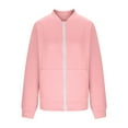 thumbnail image 5 of GEWSEY Womens Bomber Jacket Zip Up Casual Jackets Lightweight Trendy Outerwear Coat with Pockets (Pink, M), 5 of 6
