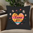 thumbnail image 5 of Set of 2 18x18in Throw Pillow Covers with Colorful Heart Design Vibrant Stripes & Floral Accents - Perfect for Couch Bed or Car, 5 of 8