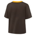 thumbnail image 3 of Women's Fanatics Brown/Graphite San Diego Padres Oversized Race To Win V-Neck T-Shirt, 3 of 5