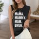 thumbnail image 2 of Camiseta sin mangas con estampado de letras para mujer: camiseta informal de verano con diseño moderno, versátil con vaqueros, fácil de cuidar, 2 of 4