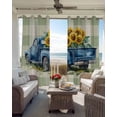 thumbnail image 6 of Blue Truck Yellow Sunflower Blackout Curtains for Bedroom Living Room Darkening Curtains 90 Inch Sage Green Plaid Vintage Summer Black Out Window Curtain Privacy Window Treatment Drapes 52"x90"x2, 6 of 9