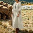 thumbnail image 6 of Aimik Women's 3/4 Sleeve Maxi Dress Crew Neck Loose Fitting Boho Long Dress with Pockets Summer Dresses for Women, 6 of 6