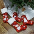 thumbnail image 5 of Christmas Stocking Gift Bag 18.5in Embroidery Exquisite Workmanship Home Decoration Linen Non-woven With Lights (No Battery), 5 of 11