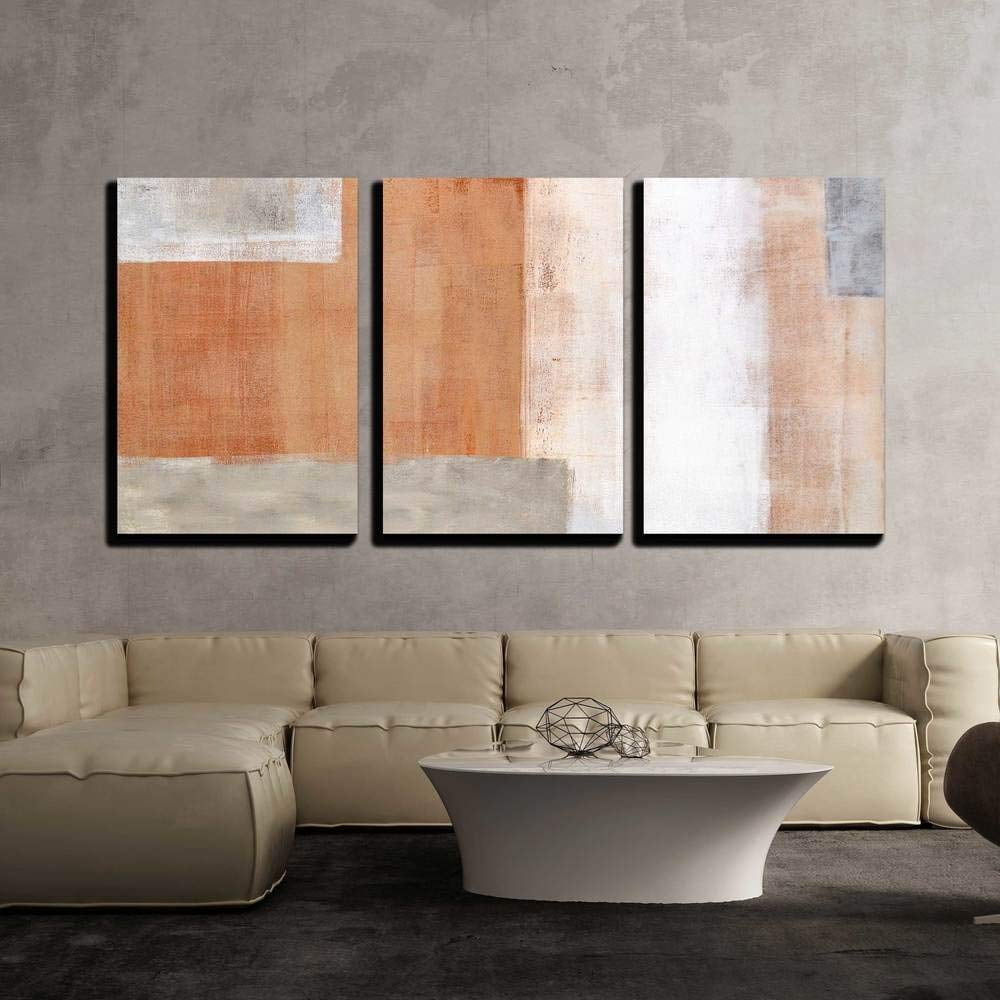 Wall26 3 Piece Canvas Wall Art Grey and Brown Abstract Art Painting