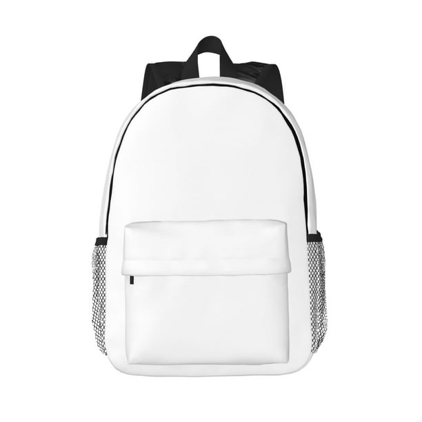 Easygdp White Mochila Ligera de 15 Pulgadas para Estudiantes, Mochila Cómoda para la Escuela y Viajes, Correas Ajustables