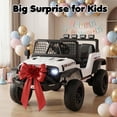 thumbnail image 4 of Costway 24V Ride On Car with Remote Control Music LED Headlights Spring Suspension for Kids White, 4 of 10