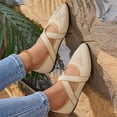 thumbnail image 4 of Domuza Mary Jane Shoes for Women Slip on Dressy Flats Shoes for Women 2026 Comfortable Non-Slip Flats for Casual Formal Work School Office Walking Beige 8.5（EU-41）, 4 of 4