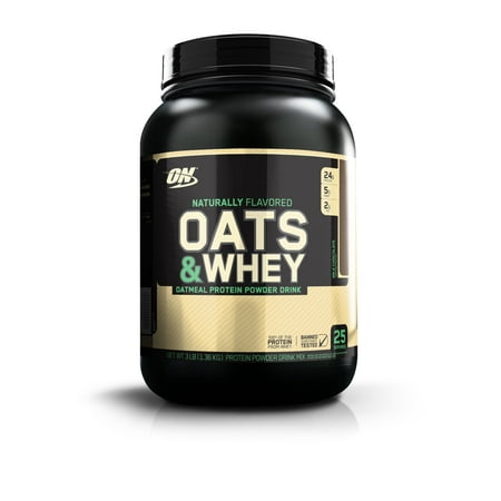 Optimum Nutrition 100% Natural Oats & Whey Protein Powder, Chocolate, 24g Protein, 3 (Reflex Natural Whey Best Price)