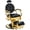 Gold, variant on BarberPub Heavy Duty Barber Chair with Headrest, All Purpose Antique Hydraulic Reclining Salon Chair, White with Gold Frame